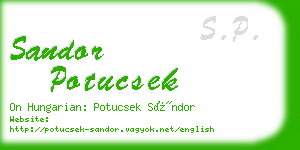 sandor potucsek business card